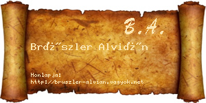 Brüszler Alvián névjegykártya